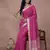 Wine color cotton zari temple border casual saree with blouse