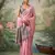 Light pink color solid tissue silk blend plain saree with blouse