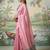 Light pink color solid tissue silk plain saree with blouse