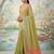 Green color solid tissue silk plain saree with blouse