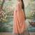 Peach color solid tissue silk plain saree with blouse