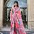Multi color digital print satin crepe saree 