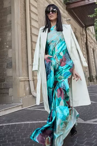 Multi color digital print satin crepe saree | elegant party wear soft satin crepe saree for women