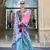 Multi color digital print satin crepe saree | elegant party wear soft satin crepe saree for women