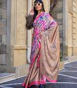 Multi color digital print satin crepe saree | elegant party wear soft satin crepe saree for women