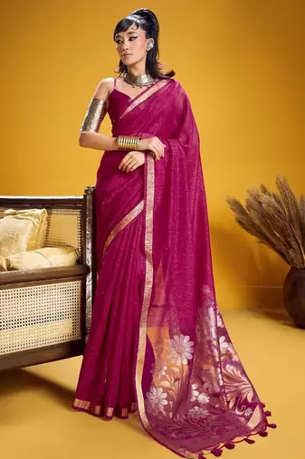 Pink color pure munga silk handloom saree with blouse | traditional handwoven munga silk saree for women