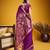 Purple color pure munga silk handloom saree with blouse 