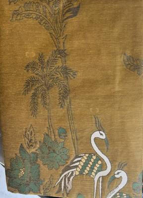 Mustard lillen saree with unstitched blouse piece 5