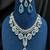 Blue cz indian bridal jewelry set: choker necklace, earrings & maang tikka