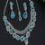 Blue cz indian bridal jewelry set: choker necklace, earrings & maang tikka