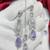 Lavender cz bridal jewelry set | silver tone indian wedding necklace, earrings & maang tikka