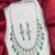 Emerald green cz bridal jewelry set | silver tone wedding necklace