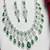 Emerald green cz bridal jewelry set | silver tone wedding necklace