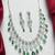 Emerald green cz bridal jewelry set | silver tone wedding necklace