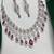 Bridal ruby red necklace and earring set | cz diamond choker
