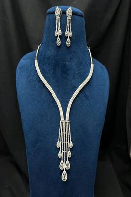 Silver crystal chandelier necklace: bridal wedding statement jewelry 3