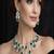 Emerald green teardrop bridal jewelry set: crystal cz choker necklace & earrings