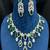 Emerald green teardrop bridal jewelry set: crystal cz choker necklace & earrings