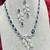 Blue sapphire cz bridal jewelry set | silver plated wedding necklace earrings