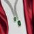 Emerald green ad bridal jewelry set | american diamond necklace & earrings