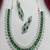 Emerald green cz choker necklace set: sterling silver bridal jewelry