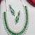 Emerald green cz choker necklace set: sterling silver bridal jewelry