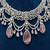 Bridal pink stone choker necklace set: cz diamond indian wedding jewelry