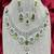 Emerald green bridal jewelry set|silver-plated necklace, earrings, maangtika