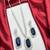 Royal blue sapphire necklace & earrings set|silver cz bridal jewelry