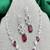 Bridal ruby red necklace and earring set | cz diamond choker