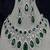 Emerald green kundan necklace set with maang tika, earrings