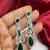 Emerald green kundan necklace set with maang tika, earrings