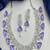 Amethyst cz bridal jewelry set: silver wedding necklace & earrings