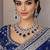 Royal blue sapphire bridal jewelry set: cz crystal choker