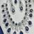 Royal blue sapphire bridal jewelry set: cz crystal choker