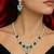 Emerald green crystal jewelry set | silver plated bridal necklace earrings