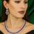 Ruby cz bridal jewelry set: silver choker necklace & dangle earrings