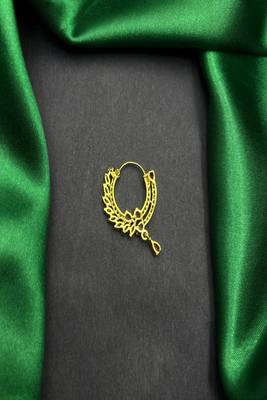 Gold plated cz ruby hoop nose ring|teardrop indian nath 3