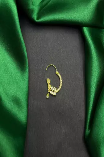 Gold kundan nath nose ring | indian bridal jewelry