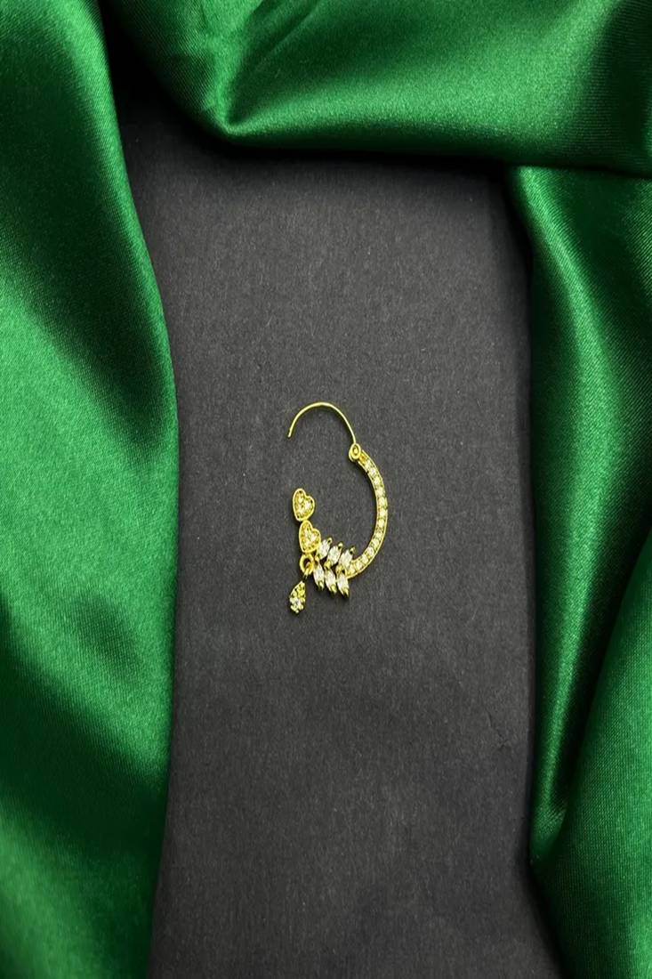 Gold kundan nath nose ring | indian bridal jewelry