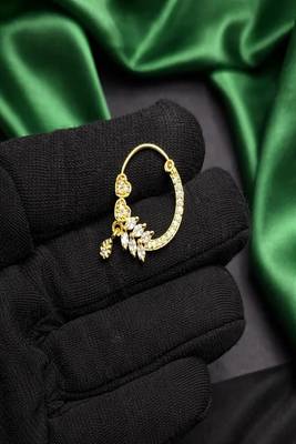 Gold kundan nath nose ring | indian bridal jewelry 2