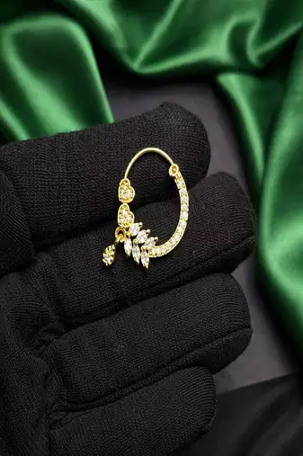 Gold kundan nath nose ring | indian bridal jewelry