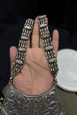 Oxidized silver tribal necklace: boho brass ethnic jewelry 3