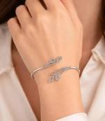 Oxidized silver leaf cuff bracelet|adjustable boho open bangle