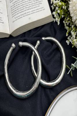 Oxidised silver hand kada bracelet for women|minimal open banjaratribal kada bangle| 3