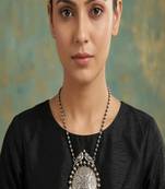 Oxidized silver bird statement necklace, big round tribal pendant