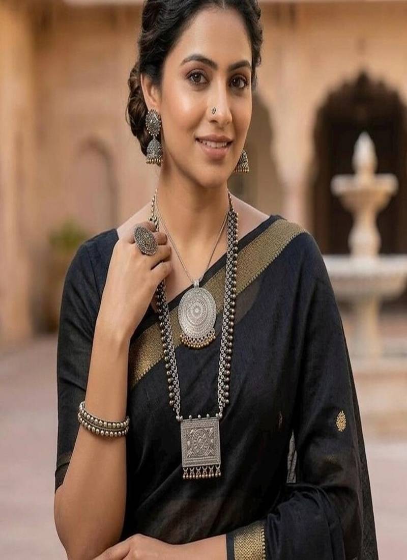 Oxidized silver jewelry set, dual tone indian necklace and earrings