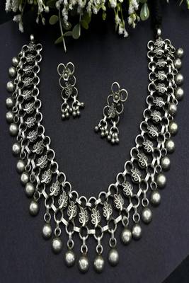 Antique flower jali choker set: handmade brass indian bridal jewelry 3