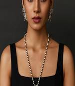 Oxidized silver tone tribal face necklace set | boho earrings