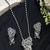 Oxidized silver tone tribal face necklace set | boho earrings